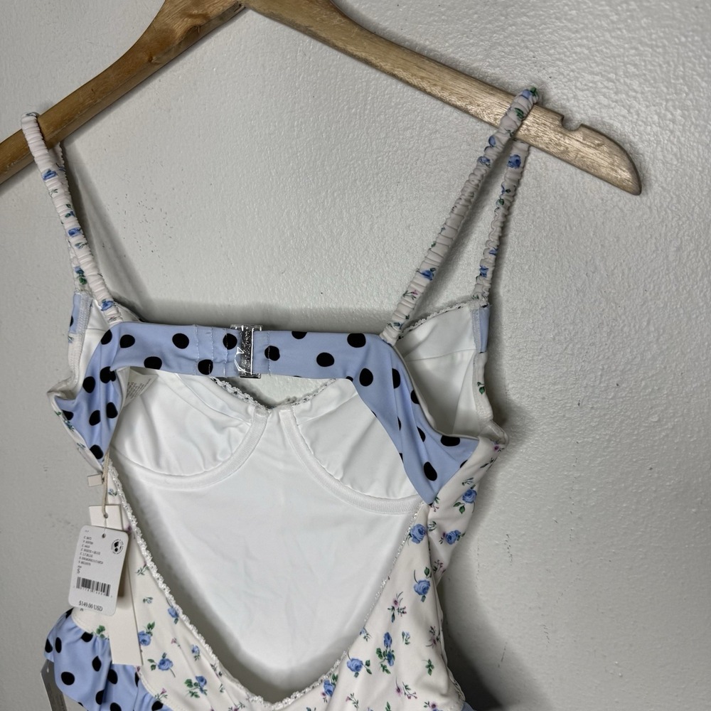 New Free People For Love And Lemons Mina One Piece Swimsuit Floral Women's Small - Picture 5 of 10